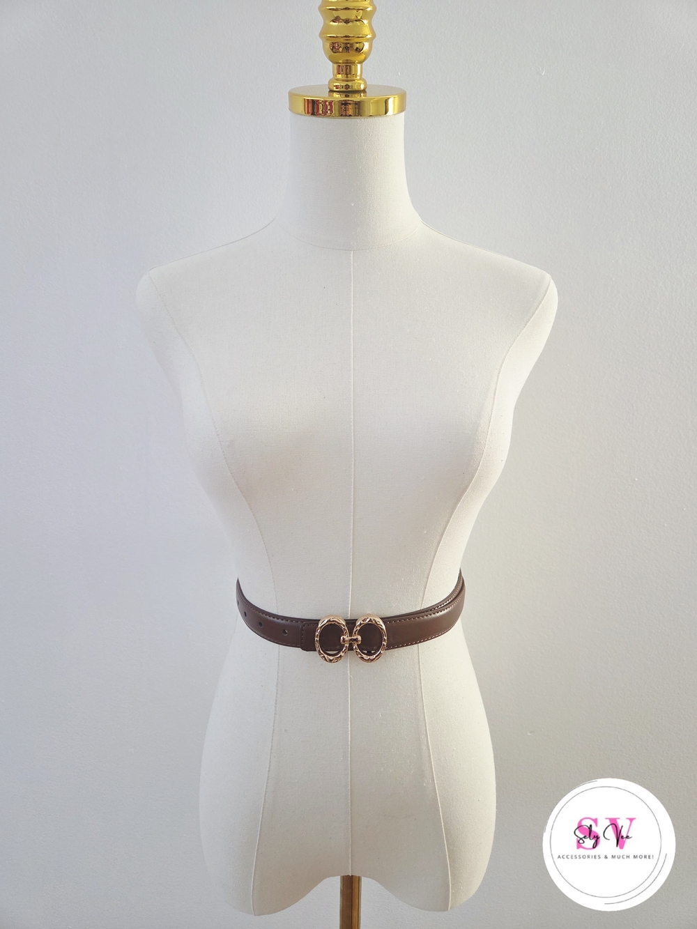 Brown Belt With Gold Buckle